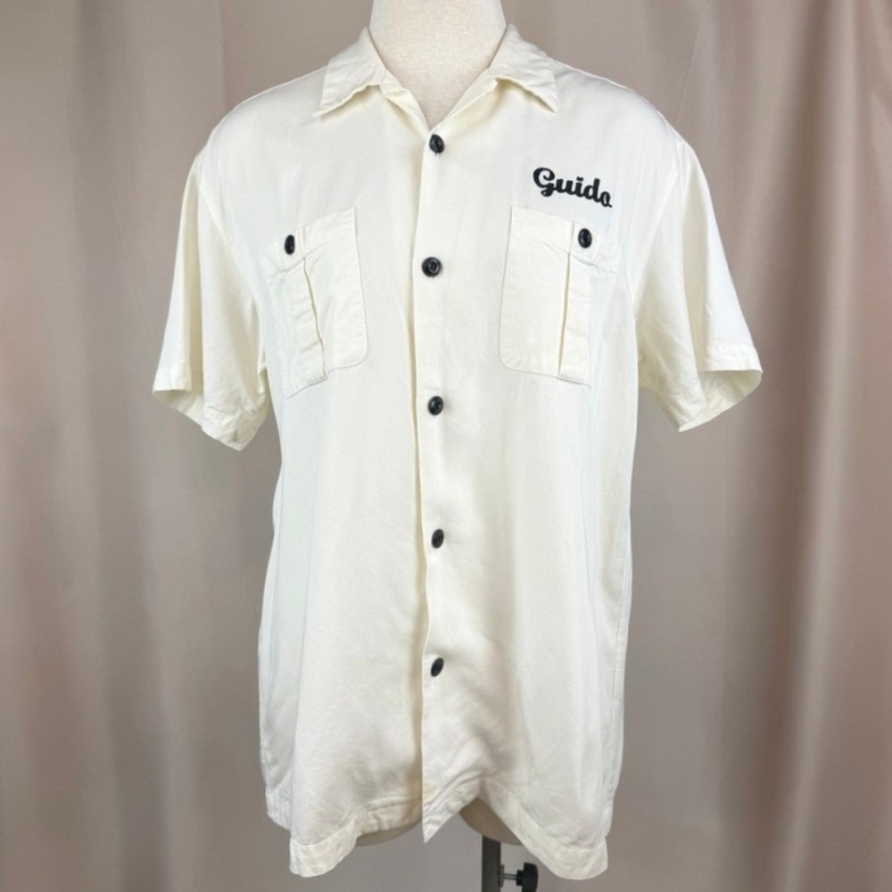 Vintage LUCKY‎ BRAND Mens (S) Bowling Shirt Button Down Chi Chi Rockabilly 90s - Picture 2 of 8